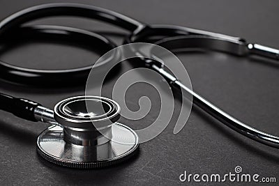 medical instument stethoscope with copyspace for text message Stock Photo