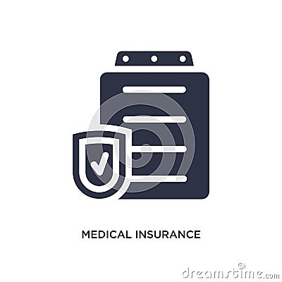 medical insurance icon on white background. Simple element illustration from medical concept Vector Illustration