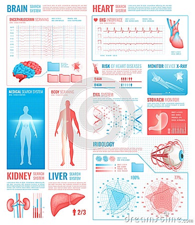 Medical Interface Elements Vector Illustration