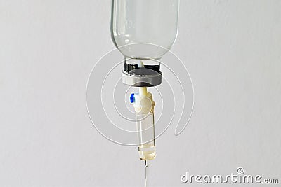 Medical intravenous infusion in hospital Stock Photo