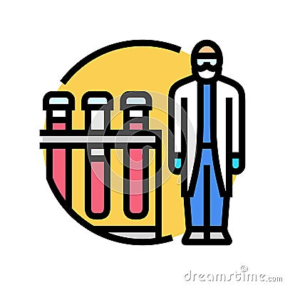 medical lab assistant samples color icon vector illustration Vector Illustration