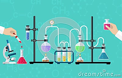 Medical Laboratory Desktop Vector Illustration