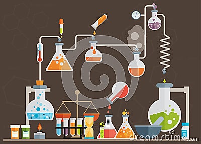 Medical laboratory infographics Vector Illustration