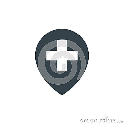Medical location concept logotype Vector Illustration