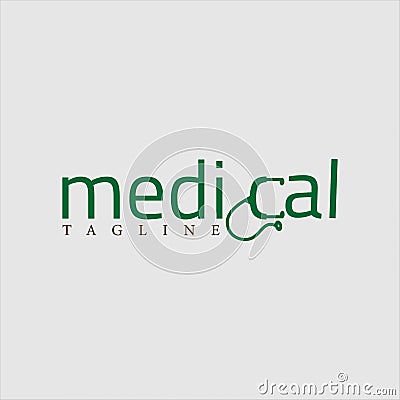 Medical logo design green vector conceptual Vector Illustration