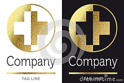 Medical logo in gold Vector Illustration