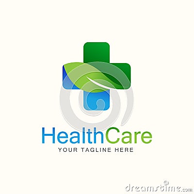 Medical Logo health care medical leaf organic green nutrition leaves. Vector Illustration