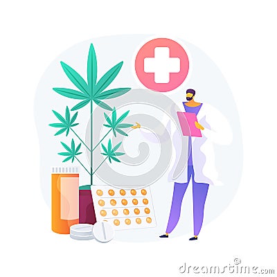 Medical marijuana abstract concept vector illustration Vector Illustration