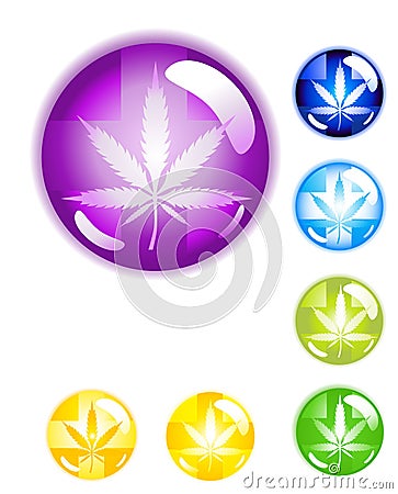 Medical Marijuana Buttons Stock Photo