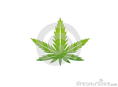 Medical Marijuana Cannabis hemp for logo design illustration Cartoon Illustration