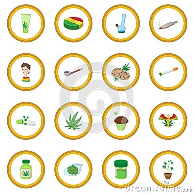 Medical marijuana icon circle Vector Illustration