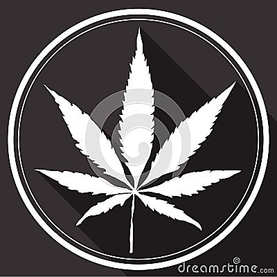 vector 2 concept logo Marijuana Leaf With Flat Shadow Stock Logo Medical