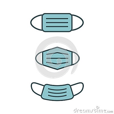 Medical mask icons Vector Illustration