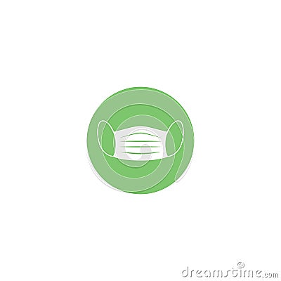 medical mask logo for protecting against virus icon illustration Vector Illustration