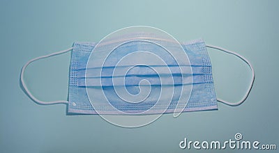 medical masks on a blue background. protection from coronavirus. personal protective equipment for breathing Stock Photo