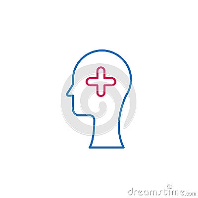 Medical, medicine, head colored icon. Element of medicine illustration. Signs and symbols icon can be used for web, logo, mobile Vector Illustration