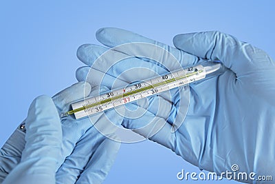 Medical mercury thermometer Stock Photo