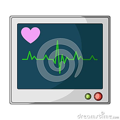 Medical monitor.Medicine single icon in cartoon style vector symbol stock illustration web. Vector Illustration