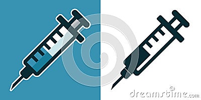 Medical needle syringe icon design Vector Illustration