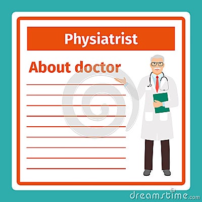 Medical notes about physiatrist Vector Illustration