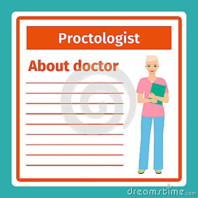 Medical notes about proctologist Vector Illustration