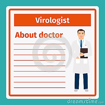 Medical notes about virologist Vector Illustration