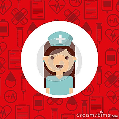 Medical nurse woman Vector Illustration