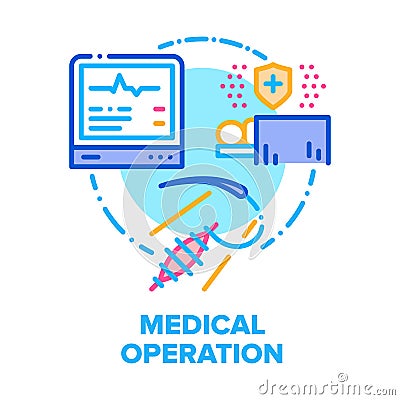 Medical Operation Patient Vector Concept Color flat Vector Illustration