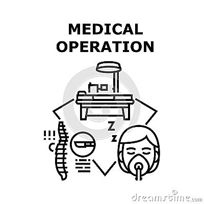 Medical Operation Treat Concept Black Illustration Stock Photo