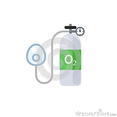 Medical oxygen tank icon. Clipart image Vector Illustration