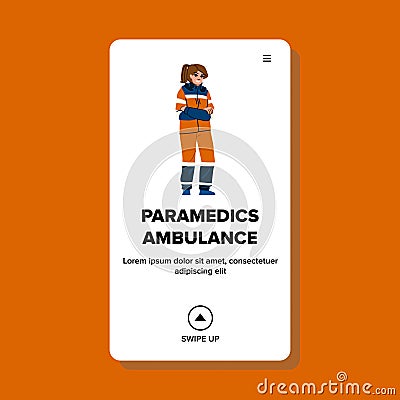 medical paramedics ambulance vector Cartoon Illustration