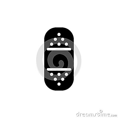 Medical Patch, First Emergency Plaster. Flat Vector Icon illustration. Simple black symbol on white background. Medical Patch Cartoon Illustration