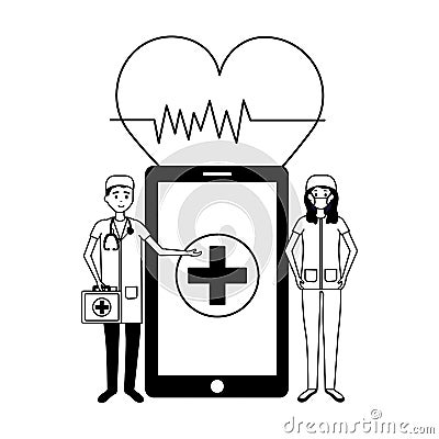 medical people staff Cartoon Illustration