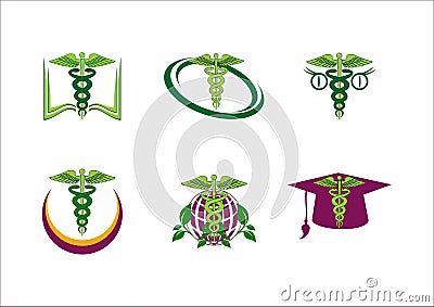 Medical pharmaceutical education vector logo Vector Illustration