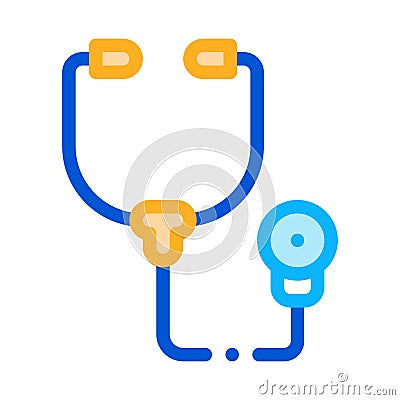 Medical phonendoscope icon vector outline illustration Vector Illustration