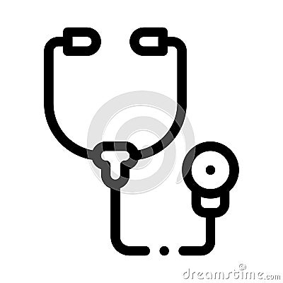 Medical phonendoscope icon vector outline illustration Vector Illustration