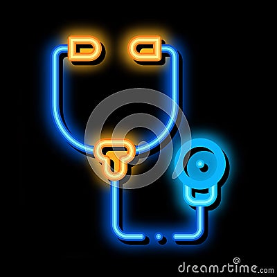 medical phonendoscope neon glow icon illustration Cartoon Illustration