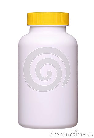 medical pill bottle isolated on white background. Stock Photo