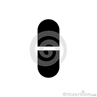 Medical pill icon. Capsule black silhouette vector illustration Vector Illustration