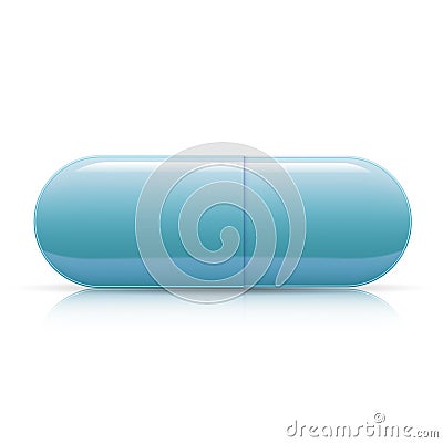 Medical Pill isolated on white background. Vector Vector Illustration