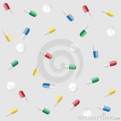 Medical pills background, editable vector illustration Vector Illustration