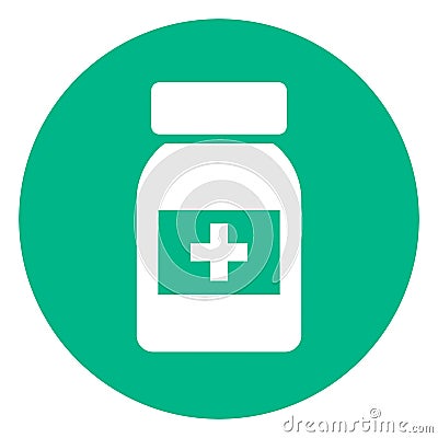 Medical pills bottle vector icon Vector Illustration