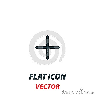 Medical Plus icon in a flat style. Vector illustration pictogram on white background. Isolated symbol suitable for mobile concept Cartoon Illustration