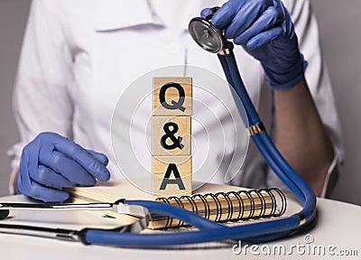 Medical QA or FAQ concept. Health questions and answers Stock Photo