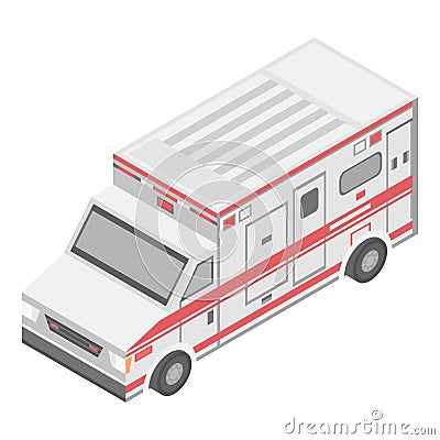 Medical reanimation ambulance icon, isometric style Vector Illustration