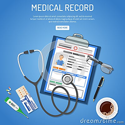 Medical record concept Vector Illustration