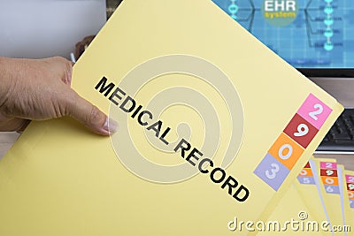 Medical record folder. Stock Photo