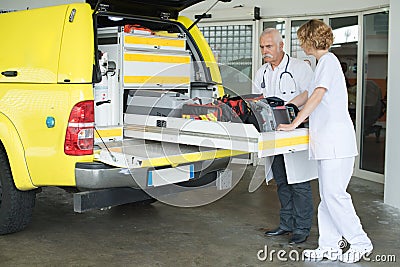 The medical rescue vehicle Stock Photo