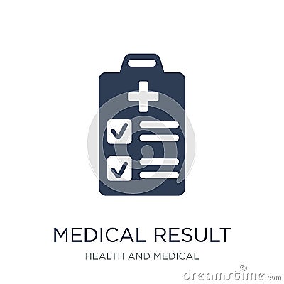 Medical result icon. Trendy flat vector Medical result icon on w Vector Illustration