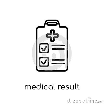 Medical result icon. Trendy modern flat linear vector Medical re Vector Illustration